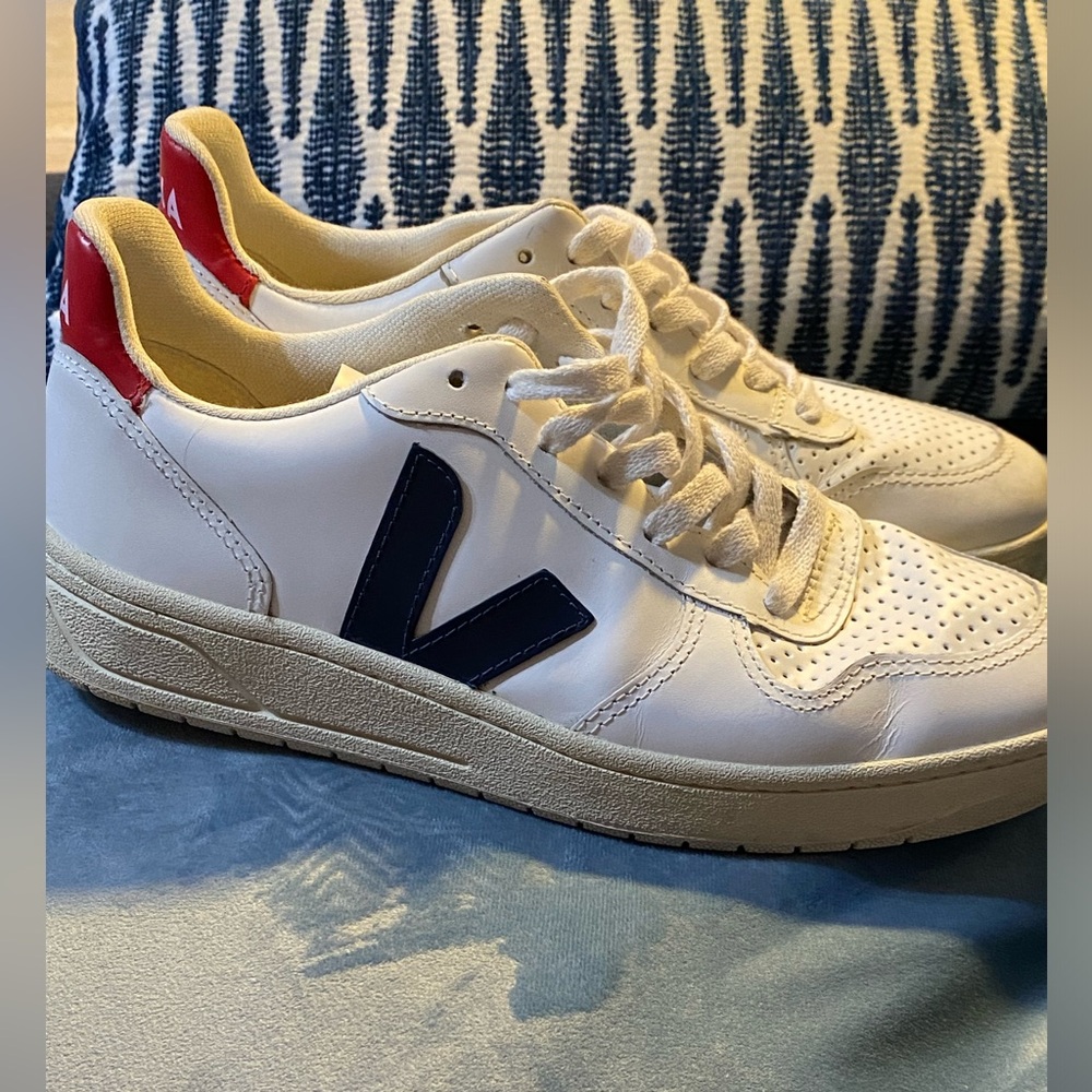 Veja White and Red Sneakers